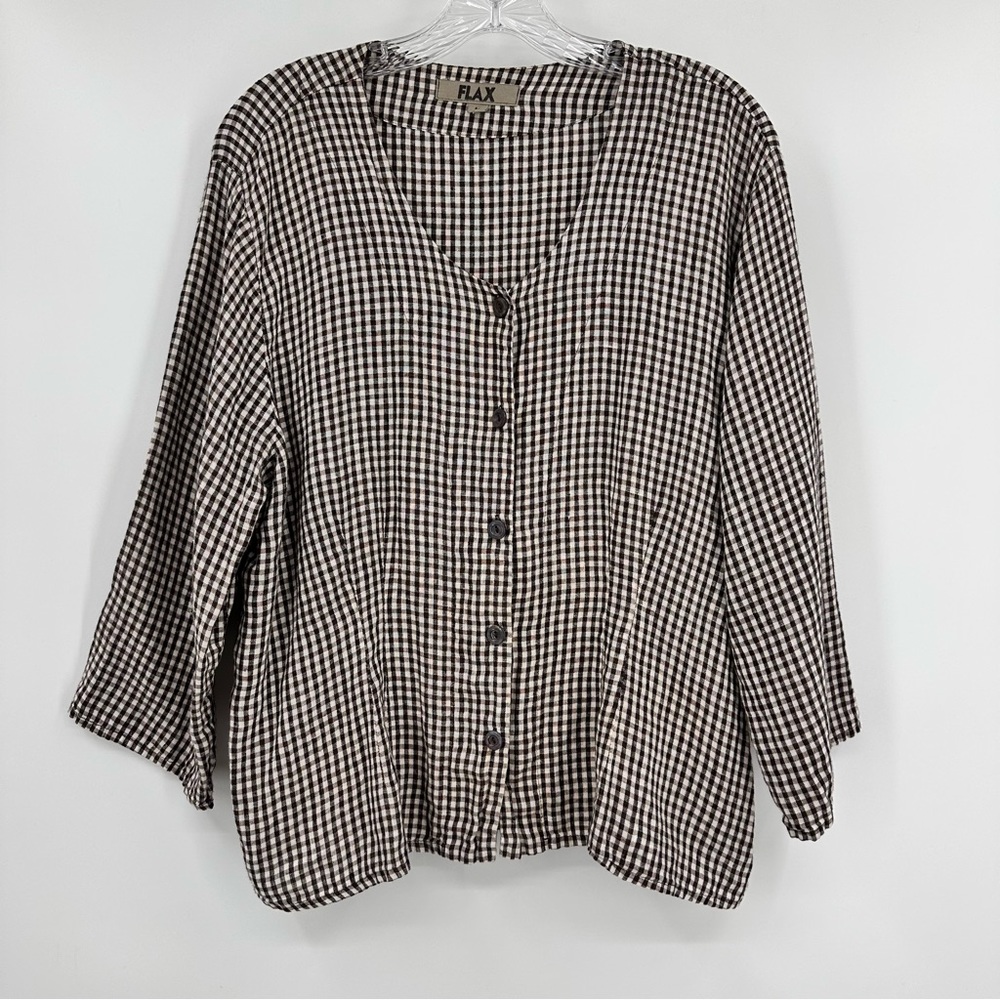 Flax Black and White Checkered Blazer